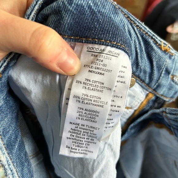 Good American | Medium wash high rise skinny jeans distressed flaw 4/27 - Picture 5 of 5